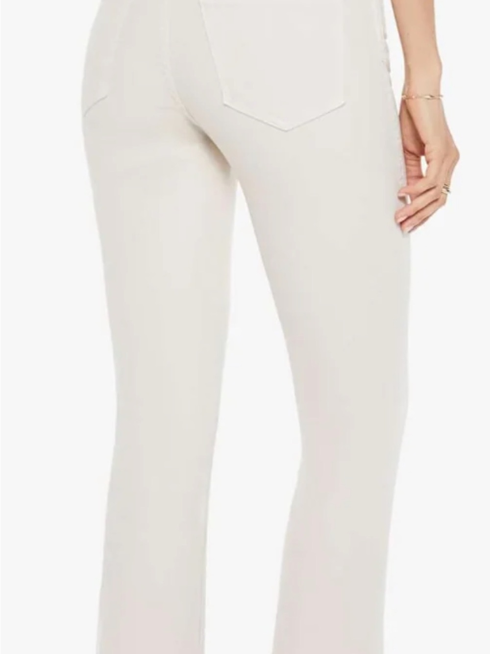 MOTHER Straight Leg Jeans in Light Cream